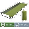 imageTIMBER RIDGE 20Second Quick SetUp Camping Cot Lightweight Aluminum Folding Cot Low Profile with Zipper Closure Portable Carry Bag for Camping Travel and Outdoors Support up to 225lbs GreenGreen