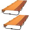 imageTIMBER RIDGE 20Second Quick SetUp Camping Cot Lightweight Aluminum Folding Cot Low Profile with Zipper Closure Portable Carry Bag for Camping Travel and Outdoors Support up to 225lbs GreenOrange2 Set