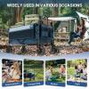 imageTimber Ridge Collapsible Wagon Cart with Brakes 200L Large Capacity Compact Portable Easy to Carry Folding Wagon Utility Grocery Cart for Camping Gardening ShoppingBlue