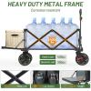 imageTimber Ridge Collapsible Wagon Cart with Brakes 200L Large Capacity Compact Portable Easy to Carry Folding Wagon Utility Grocery Cart for Camping Gardening ShoppingGray