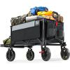 imageTimber Ridge Collapsible Wagon Cart with Brakes 200L Large Capacity Compact Portable Easy to Carry Folding Wagon Utility Grocery Cart for Camping Gardening ShoppingGray