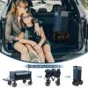 imageTimber Ridge Collapsible Wagon Cart with Brakes 200L Large Capacity Compact Portable Easy to Carry Folding Wagon Utility Grocery Cart for Camping Gardening ShoppingBlue