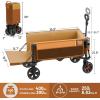 imageTimber Ridge Collapsible Wagon Cart with Brakes 200L Large Capacity Compact Portable Easy to Carry Folding Wagon Utility Grocery Cart for Camping Gardening ShoppingOrange