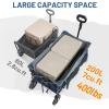 imageTimber Ridge Collapsible Wagon Cart with Brakes 200L Large Capacity Compact Portable Easy to Carry Folding Wagon Utility Grocery Cart for Camping Gardening ShoppingBlue