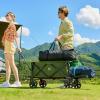 imageTimber Ridge Collapsible Wagon Cart with Brakes 200L Large Capacity Compact Portable Easy to Carry Folding Wagon Utility Grocery Cart for Camping Gardening ShoppingGreen