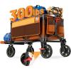 imageTimber Ridge Collapsible Wagon Cart with Brakes 200L Large Capacity Compact Portable Easy to Carry Folding Wagon Utility Grocery Cart for Camping Gardening ShoppingOrange