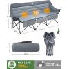 imageTimber Ridge 600 lbs Double Camping Chair UltraWide Heavy Duty Outdoor Folding Camp Couch Loveseat Camping Chairs Perfect for Campsites PatioLawn Soccer Games or Other Youth Sports Supports3 Persongrey