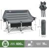 imageTimber Ridge 600 lbs Double Camping Chair UltraWide Heavy Duty Outdoor Folding Camp Couch Loveseat Camping Chairs Perfect for Campsites PatioLawn Soccer Games or Other Youth Sports SupportsGrey