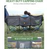 imageTimber Ridge 600 lbs Double Camping Chair UltraWide Heavy Duty Outdoor Folding Camp Couch Loveseat Camping Chairs Perfect for Campsites PatioLawn Soccer Games or Other Youth Sports Supports3 Persongrey