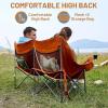 imageTimber Ridge 600 lbs Double Camping Chair UltraWide Heavy Duty Outdoor Folding Camp Couch Loveseat Camping Chairs Perfect for Campsites PatioLawn Soccer Games or Other Youth Sports SupportsOrange
