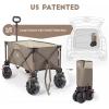 imageTimber Ridge Collapsible Wagon Utility Folding Cart Heavy Duty All Terrain Wheels for Outdoor Shopping Camping Garden Sports with Side Bag and Cup Holders GreyBlue