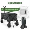 imageTimber Ridge Collapsible Wagon Utility Folding Cart Heavy Duty All Terrain Wheels for Outdoor Shopping Camping Garden Sports with Side Bag and Cup Holders GreyGray