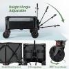 imageTimber Ridge Collapsible Wagon Utility Folding Cart Heavy Duty All Terrain Wheels for Outdoor Shopping Camping Garden Sports with Side Bag and Cup Holders GreyGray