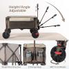 imageTimber Ridge Collapsible Wagon Utility Folding Cart Heavy Duty All Terrain Wheels for Outdoor Shopping Camping Garden Sports with Side Bag and Cup Holders GreyBlue