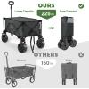 imageTimber Ridge Collapsible Wagon Utility Folding Cart Heavy Duty All Terrain Wheels for Outdoor Shopping Camping Garden Sports with Side Bag and Cup Holders GreyGray