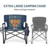 imageTimber Ridge XXL Directors Chair 600lbs Capacity Heavy Duty Folding Camping Chair with Side Table ampamp Insulated Pocket Oversized Portable Chair with Carry StrapBlue