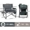 imageTimber Ridge XXL Directors Chair 600lbs Capacity Heavy Duty Folding Camping Chair with Side Table ampamp Insulated Pocket Oversized Portable Chair with Carry StrapGrey