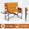 imageTimber Ridge XXL Extra Wide Foldable Directors Chair with Side Table 500 lbs Heavy Duty Camping Chairs for Adults Oversized Folding Lawn Chair for Lawn Beach Sports Outdoor BlueOrange