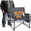 imageTimber Ridge XXL Directors Chair 600lbs Capacity Heavy Duty Folding Camping Chair with Side Table ampamp Insulated Pocket Oversized Portable Chair with Carry StrapGrey