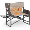 imageTimber Ridge XXL Extra Wide Foldable Directors Chair with Side Table 500 lbs Heavy Duty Camping Chairs for Adults Oversized Folding Lawn Chair for Lawn Beach Sports Outdoor BlueTan