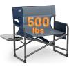 imageTimber Ridge XXL Extra Wide Foldable Directors Chair with Side Table 500 lbs Heavy Duty Camping Chairs for Adults Oversized Folding Lawn Chair for Lawn Beach Sports Outdoor BlueBlue