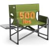 imageTimber Ridge XXL Extra Wide Foldable Directors Chair with Side Table 500 lbs Heavy Duty Camping Chairs for Adults Oversized Folding Lawn Chair for Lawn Beach Sports Outdoor BlueGreen