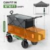 imageTIMBER RIDGE Push amp Pull Double Decker Wagon 400L Large Capacity Heavy Duty amp 450lb Load Collapsible Cart with AllTerrain Wheels amp Brakes 54 Extended Foldable for Sports Beach CampingBlueGray