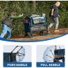 imageTIMBER RIDGE Push amp Pull Double Decker Wagon 400L Large Capacity Heavy Duty amp 450lb Load Collapsible Cart with AllTerrain Wheels amp Brakes 54 Extended Foldable for Sports Beach CampingBlueBlue