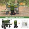 imageTIMBER RIDGE Push amp Pull Double Decker Wagon 400L Large Capacity Heavy Duty amp 450lb Load Collapsible Cart with AllTerrain Wheels amp Brakes 54 Extended Foldable for Sports Beach CampingBlueGreen