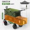 imageTIMBER RIDGE Push amp Pull Double Decker Wagon 400L Large Capacity Heavy Duty amp 450lb Load Collapsible Cart with AllTerrain Wheels amp Brakes 54 Extended Foldable for Sports Beach CampingBlueGreen