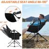 imageTIMBER RIDGE Hammock Camping Chair with Adjustable Backrest Heavy Duty Folding Hammock Chair Supports 300lbs Portable Hammock Chair for Camping Travelling and Patio Black 2 PackBlack 2 Set