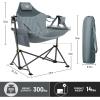 imageTIMBER RIDGE Hammock Camping Chair with Adjustable Backrest Heavy Duty Folding Hammock Chair Supports 300lbs Portable Hammock Chair for Camping Travelling and Patio Black 2 PackGrey