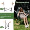 imageTIMBER RIDGE Hammock Camping Chair with Adjustable Backrest Heavy Duty Folding Hammock Chair Supports 300lbs Portable Hammock Chair for Camping Travelling and Patio Black 2 PackGrey
