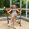 imageTIMBER RIDGE Hammock Camping Chair with Adjustable Backrest Heavy Duty Folding Hammock Chair Supports 300lbs Portable Hammock Chair for Camping Travelling and Patio Black 2 PackOrange