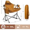 imageTIMBER RIDGE Hammock Camping Chair with Adjustable Backrest Heavy Duty Folding Hammock Chair Supports 300lbs Portable Hammock Chair for Camping Travelling and Patio Black 2 PackOrange