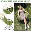 imageTIMBER RIDGE Hammock Camping Chair with Adjustable Backrest Heavy Duty Folding Hammock Chair Supports 300lbs Portable Hammock Chair for Camping Travelling and Patio Black 2 PackGreen