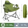 imageTIMBER RIDGE Hammock Camping Chair with Adjustable Backrest Heavy Duty Folding Hammock Chair Supports 300lbs Portable Hammock Chair for Camping Travelling and Patio Black 2 PackGreen