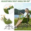 imageTIMBER RIDGE Hammock Camping Chair with Adjustable Backrest Heavy Duty Folding Hammock Chair Supports 300lbs Portable Hammock Chair for Camping Travelling and Patio Black 2 PackGreen 2 Set