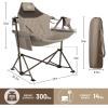 imageTIMBER RIDGE Hammock Camping Chair with Adjustable Backrest Heavy Duty Folding Hammock Chair Supports 300lbs Portable Hammock Chair for Camping Travelling and Patio Black 2 PackTan 2 Set