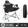 imageTIMBER RIDGE Hammock Camping Chair with Adjustable Backrest Heavy Duty Folding Hammock Chair Supports 300lbs Portable Hammock Chair for Camping Travelling and Patio Black 2 PackBlack