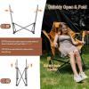 imageTIMBER RIDGE Hammock Camping Chair with Adjustable Backrest Heavy Duty Folding Hammock Chair Supports 300lbs Portable Hammock Chair for Camping Travelling and Patio Black 2 PackOrange