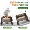 imageTimber Ridge 350L Extra Large Collapsible Folding Wagon Carts with Brake Heavy Duty Outdoor Camping Utility Wagons with Extended Height Adjustable Handle Cup Holders Side BagOrangeTan