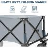 imageTimber Ridge 350L Extra Large Collapsible Folding Wagon Carts with Brake Heavy Duty Outdoor Camping Utility Wagons with Extended Height Adjustable Handle Cup Holders Side BagOrangeBlue