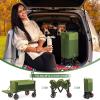 imageTimber Ridge 49 Extra Long Collapsible Folding Wagon with Tailgate and Brakes 300lbs Heavy Duty Foldable Wagon with Adjustable Handle 250L Capacity Portable Cart for Outdoor Camping Sports GreenGreen