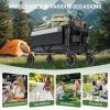 imageTimber Ridge 49 Extra Long Collapsible Folding Wagon with Tailgate and Brakes 300lbs Heavy Duty Foldable Wagon with Adjustable Handle 250L Capacity Portable Cart for Outdoor Camping Sports GreenGray
