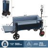 imageTimber Ridge 49 Extra Long Collapsible Folding Wagon with Tailgate and Brakes 300lbs Heavy Duty Foldable Wagon with Adjustable Handle 250L Capacity Portable Cart for Outdoor Camping Sports GreenBlue