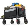 imageTimber Ridge 49 Extra Long Collapsible Folding Wagon with Tailgate and Brakes 300lbs Heavy Duty Foldable Wagon with Adjustable Handle 250L Capacity Portable Cart for Outdoor Camping Sports GreenGray