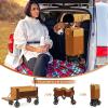 imageTimber Ridge 49 Extra Long Collapsible Folding Wagon with Tailgate and Brakes 300lbs Heavy Duty Foldable Wagon with Adjustable Handle 250L Capacity Portable Cart for Outdoor Camping Sports GreenOrange