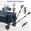 imageTimber Ridge 49 Extra Long Collapsible Folding Wagon with Tailgate and Brakes 300lbs Heavy Duty Foldable Wagon with Adjustable Handle 250L Capacity Portable Cart for Outdoor Camping Sports GreenBlue