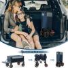 imageTimber Ridge 49 Extra Long Collapsible Folding Wagon with Tailgate and Brakes 300lbs Heavy Duty Foldable Wagon with Adjustable Handle 250L Capacity Portable Cart for Outdoor Camping Sports GreenBlue